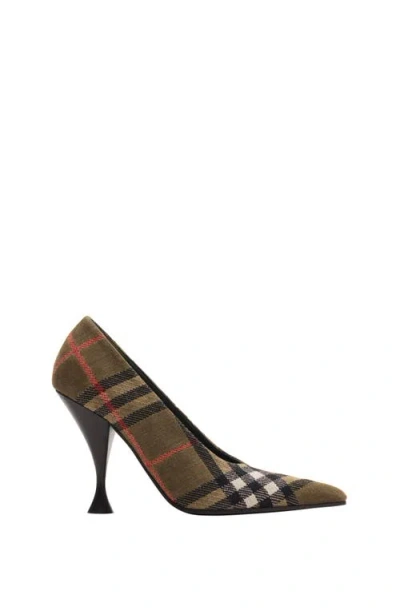 Burberry Check Cameo High Pumps In Brown