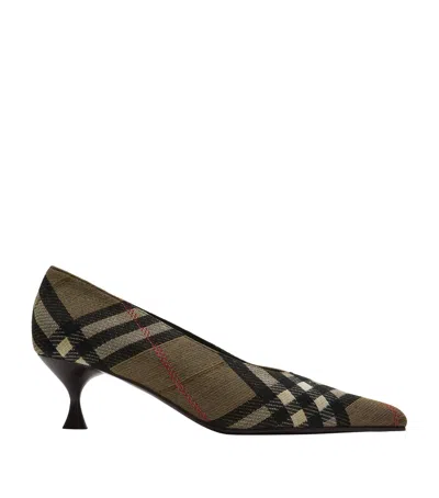 BURBERRY CHECK CAMEO PUMPS 55