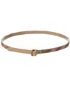 Burberry Check Canvas & Leather Belt In Multi