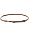 Burberry Check Canvas & Leather Belt