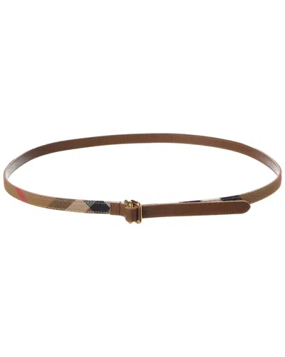 BURBERRY BURBERRY CHECK CANVAS & LEATHER BELT