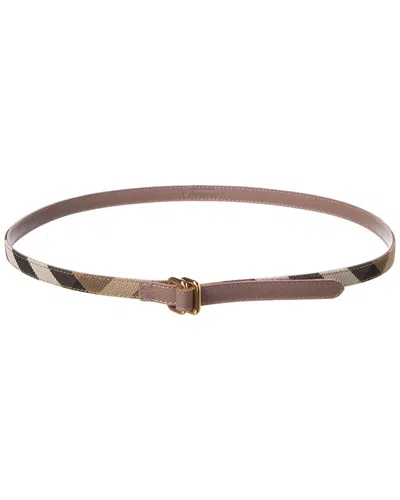 BURBERRY BURBERRY CHECK CANVAS & LEATHER BELT