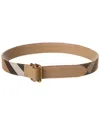 Burberry Check Canvas & Leather Belt