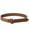 Burberry Check Canvas & Leather Belt In Brown