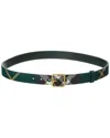 Burberry B Buckle Check Belt In Green