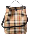 Burberry Check Canvas & Leather Bucket Bag In Multi