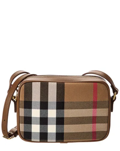 Burberry Check Canvas & Leather Camera Bag