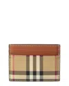 Burberry Beige Check Motif Credit Card Case