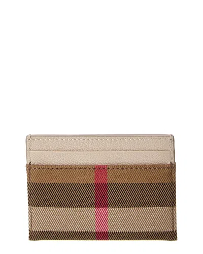 Burberry Check Cotton Card Case In Brown