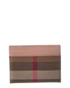 Burberry Check Canvas & Leather Card Case In Multi