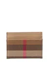 Burberry Check Canvas & Leather Card Holder
