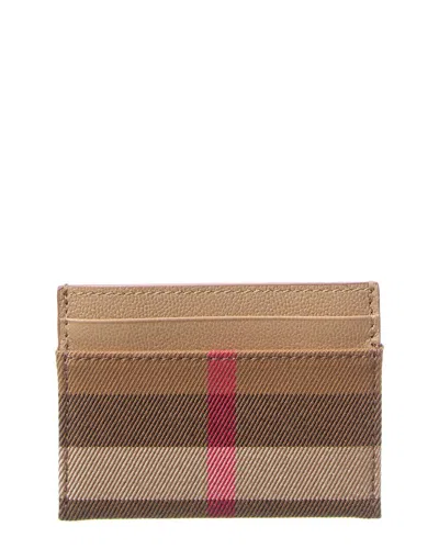 Burberry Check Canvas & Leather Card Holder