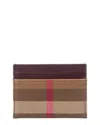Burberry Sandon Canvas & Leather Card Holder In Brown
