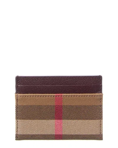 Burberry Check Canvas & Leather Card Holder