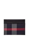 Burberry Check-pattern Wallet In Blue