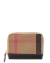Burberry Check Canvas & Leather Coin Purse