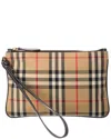 Burberry Check Canvas & Leather Coin Purse