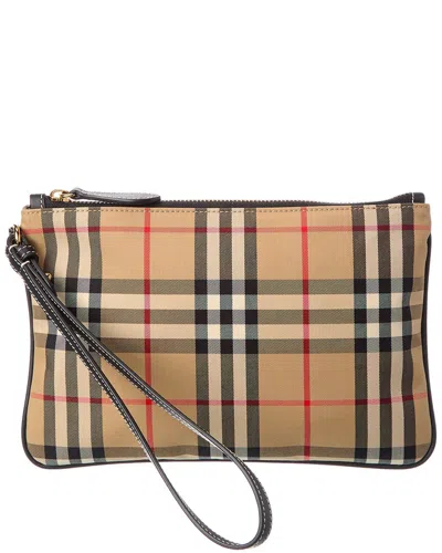 Burberry Check Canvas & Leather Coin Purse