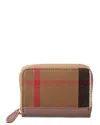 Burberry Check Canvas Coin Purse In Beige