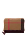 Burberry Check Canvas Coin Purse In Brown