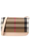 Burberry Check Canvas & Leather Shoulder Bag In Pink