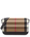 Burberry Check Canvas & Leather Shoulder Bag In Brown