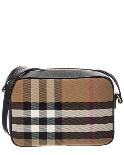 Burberry Canvas & Leather Camera Bag In Multi