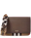 Burberry Check Canvas & Leather Shoulder Bag In Brown
