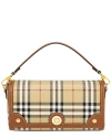 BURBERRY BURBERRY CHECK CANVAS & LEATHER SHOULDER BAG