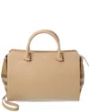 Burberry Check Canvas & Leather Shoulder Bag In Brown
