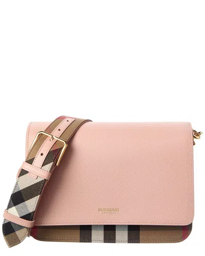 Burberry Check Canvas & Leather Shoulder Bag In Multi