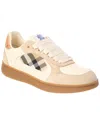Burberry Check Canvas & Leather Sneaker In Multi