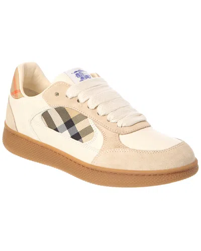 Burberry Check Canvas & Leather Sneaker In Multi