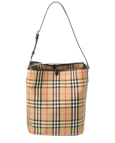 Burberry Check Canvas & Leather Tote In Multi