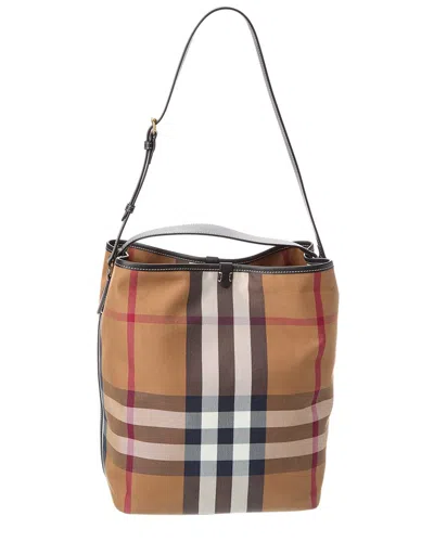Burberry Check Canvas & Leather Tote In Multi