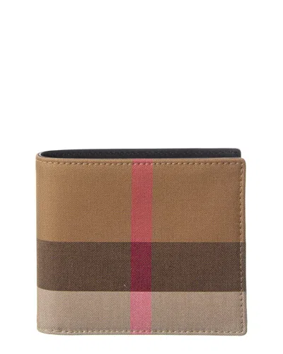Burberry Check Canvas Bifold Wallet In Neutral
