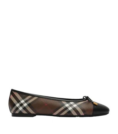 Burberry Check Canvas Highgate Ballet Flats In Multi