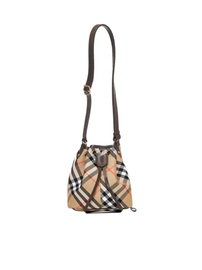 Burberry Check Canvas Mini Bucket Bag