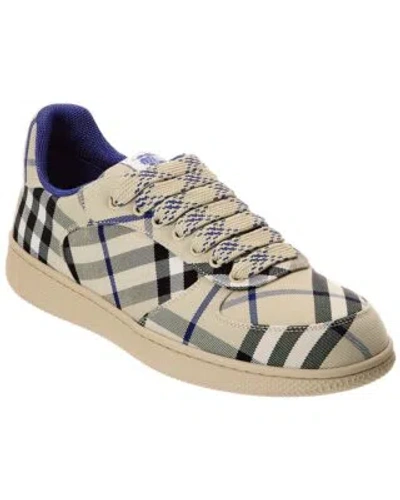 Pre-owned Burberry Check Canvas Sneaker Men's In Green