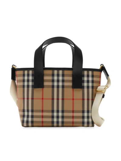 Burberry Canvas Tote Bag In Archive Beige Check