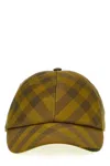 Burberry Checkered Cap With Curved Brim And Eyelets