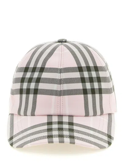 Burberry Check Cap Hats Pink In Orange