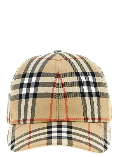 Burberry Check Cap In Sand