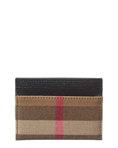 Burberry Check Card Case In Brown