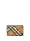 Burberry Check Zip Card Case