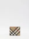 Burberry Check Card Case In Beige