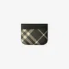 Burberry Sandon Check Card Case In Black/calico