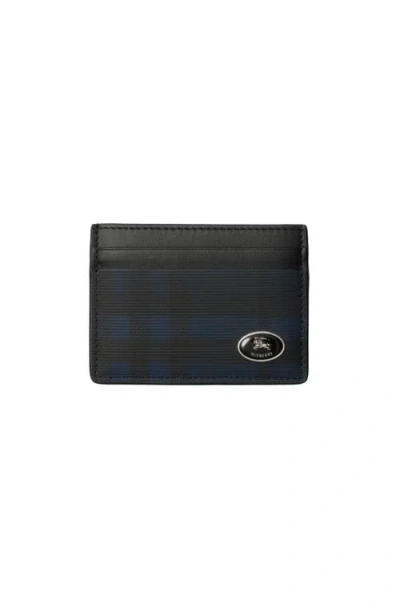 Burberry Check Card Case In Blue