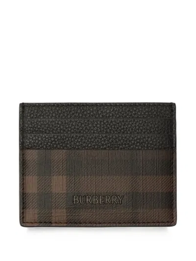 Burberry Check Card Case In Brown