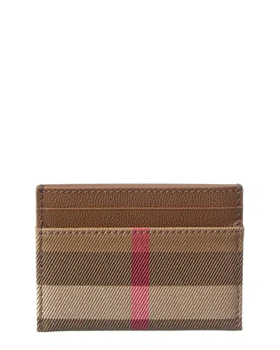 Burberry Check Card Case In Brown